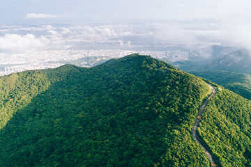 Fototapeta premium Aerial view of mountain landscape in Shenzhen city,China