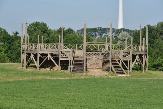 Teilrekontruktion der Gladiatorenschule Carnuntum n&auml;chst der Zivilstadt, Petronell, &Ouml;sterreich, 15.06.2021