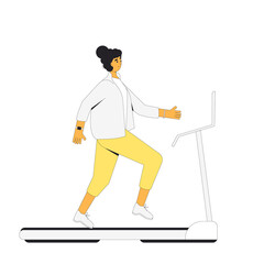 Runner on treadmill. Jogger. Young woman wearing in sports clothses doing cardio.