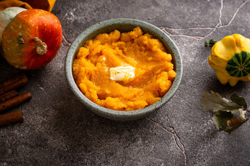 Pumpkin porridge. Traditional autumn dish
