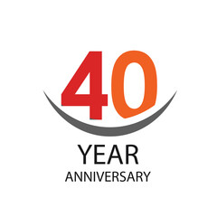 40 Year Anniversary Elegant Vector Template Design Illustration