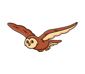Fototapeta premium cute flying owl cartoon