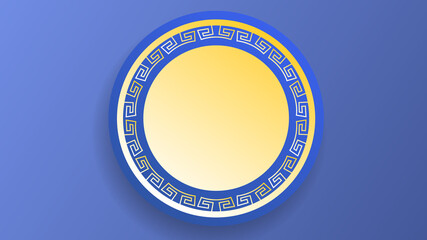 Chinese style blue and gold circle with  asian elements on red background  for online content in the new year 2022 , illustration Vector EPS 10