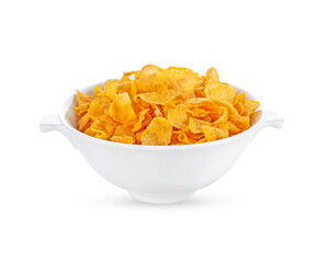 Corn flakes isolated on white background