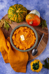 Pumpkin porridge. Traditional autumn dish