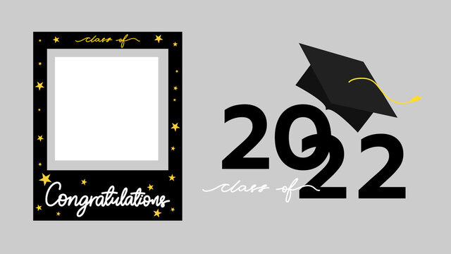 Class of 202 , congratulations with frame photo , Flat Modern design , Illustration Vector  EPS 10