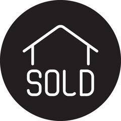 sold home glyph icon