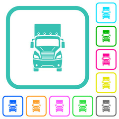 Truck front view vivid colored flat icons