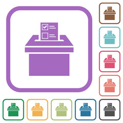 Voting paper and ballot box solid simple icons