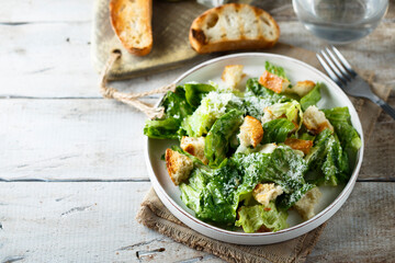 Traditional Caesar salad, vegetarian option