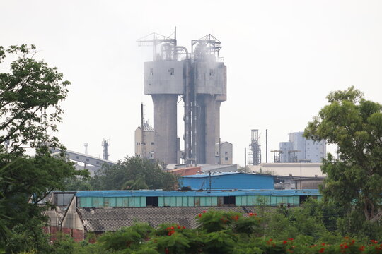 Kanpur, Uttar Pradesh India- August 25 2021: Steel manufacturing plant and the metallurgy factory for producing finished goods from raw minerals.