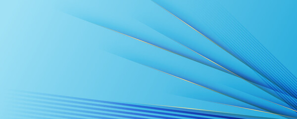 Blue banner background. Geometric blue light stripes texture background