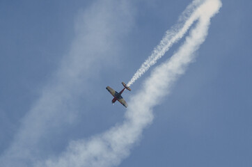 Fototapeta na wymiar Aero model in the sky in sunny day.