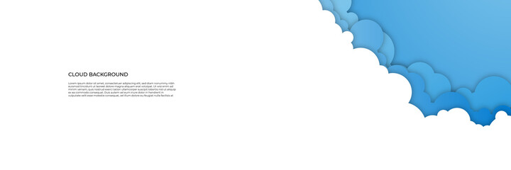 Blue cloud banner background