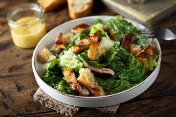 Traditional Caesar salad with grilled chicken