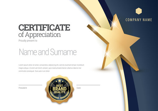 Certificate template. Diploma of modern design or gift certificate.