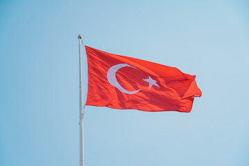 Turkish flag and blue sky