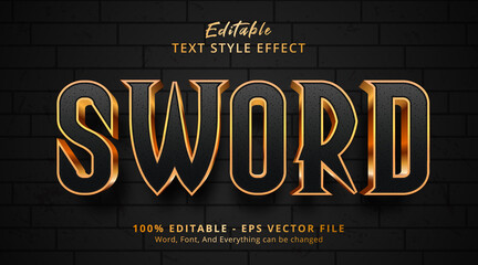Sword text on movie style effect, editable text effect
