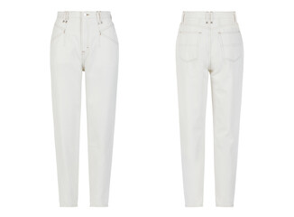 White modern women's jeans. Casual style