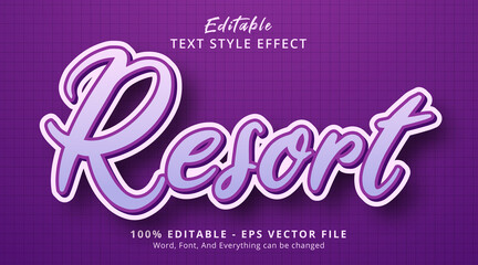 Resort text style effect, editable text effect