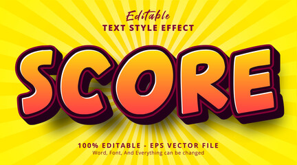 Score text with fancy color gradient style, editable text effect