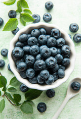 Blueberries on wooden background