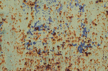 Old peeling paint. Rusty metal. Rust texture. Old iron.
