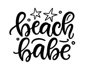 Beach babe hand written lettering template