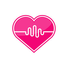 heartbeat icon, cardiology logo template vector