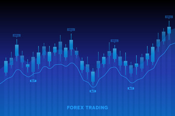Flat design concept stock exchang and trader. Financial market business with graph chart analysis. Vector illustrations