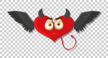 Heart shape devil with facial expression