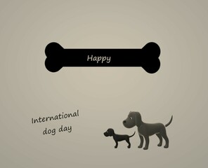 World dog day. International dog day. Dogs in the post card. Animal day.