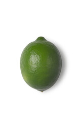Citrus-fruit lime. Top view on white background