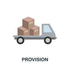 Obraz premium Provision flat icon. Simple sign from procurement process collection. Creative Provision icon illustration for web design, infographics and more