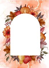 aesthetic autumn fall floral frame background