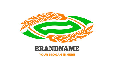 Organic wheat logo icon vector