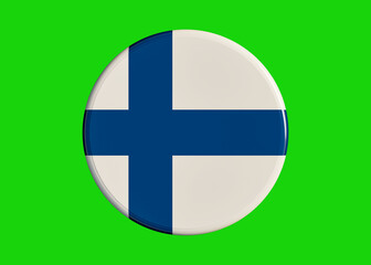 Obraz premium Finland badge for election, political, social campaigns or country specific marketing activity. Badge on green screen to cut out. 3D Illustration