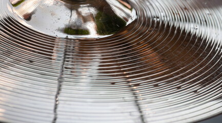 Detail of a drum plate close up. Metal surface
