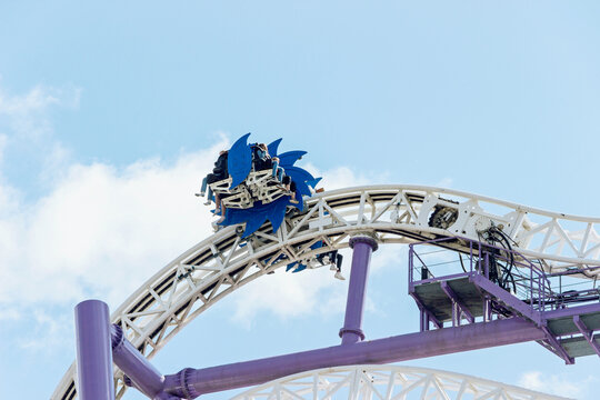 Roller coaster in gr&ouml;na lund amusement park in Stockholm