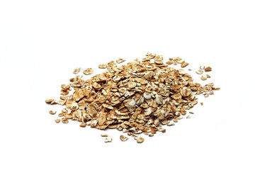  Pile of oatmeal isolated on white background 