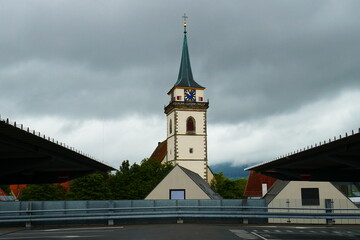 The Martinskirche of the City Metzingen in Baden Wuertemberg.