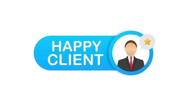 Good Testimonial Icon. Happy customer, satisfaction clients. Motion graphics