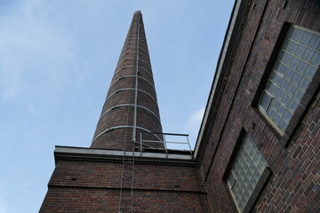 An old pasta factory in an industrial area in the city of Mannheim, Germany.