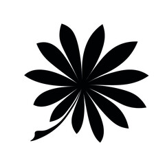 Vector image. Black and white drawing of a leaf. Use for stencil, ornament, fabric print template. Decoration element for design.