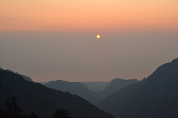 sunrise in the mountains
