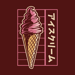 ice cream vector illustration japanese design