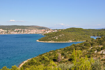 Naklejka na ściany i meble Croatian landscape with blue sea