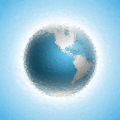 Globe icon Triangulation map of the continents of the world. Illustration