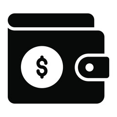 money wallet glyph icon, business and finance icon.