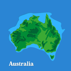 Happy Australia republic day. Typographic poster paper cut style. Lettering greeting card. National banner poster. Multilayer paper cut applique Australian. Republic day celebration paper art style